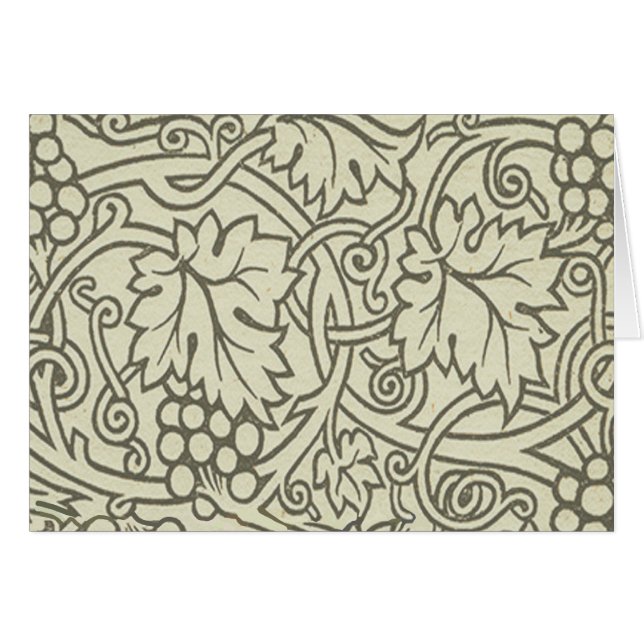 Patrón de vid de uva gris verde de William Morris (Anverso (Horizontal))