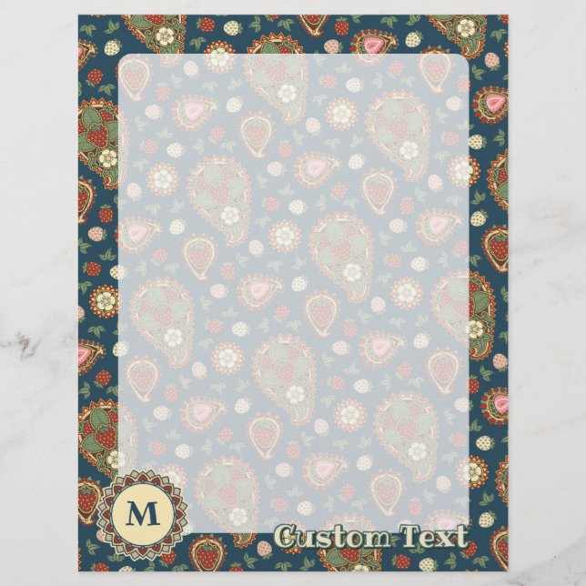 Patrón de volante de fresa de cachemira (Frente)