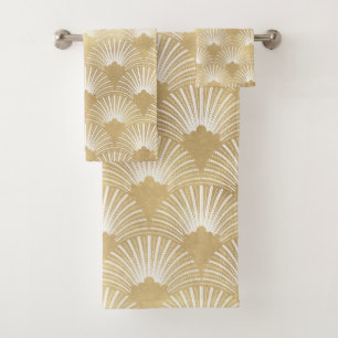 Patrón deco de arte blanco y dorado