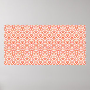 Patrón deco de arte pintado a mano con escala mayo