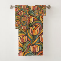 Patrón decorativo Art Nouveau floral retro