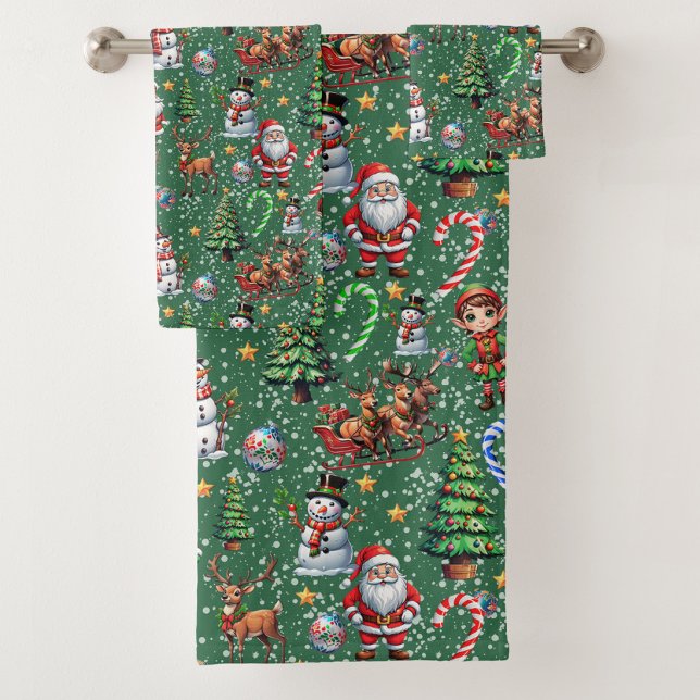 Patrón decorativo de Navidad con fondo verde (Subido por el creador)