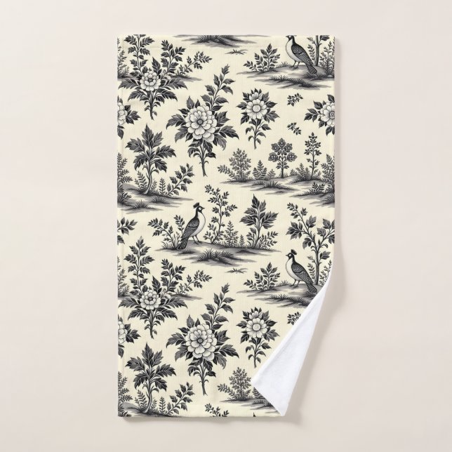 Patrón decorativo de toile francés (Toalla de mano)