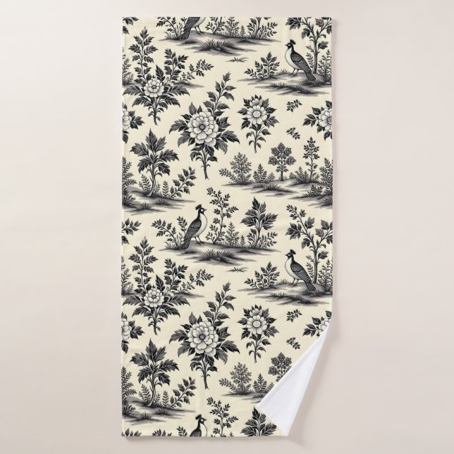 Patrón decorativo de toile francés (Toalla de baño)