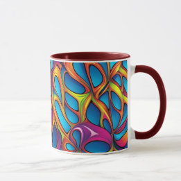 Patrón digital geométrico abstracto 35 - Taza de c