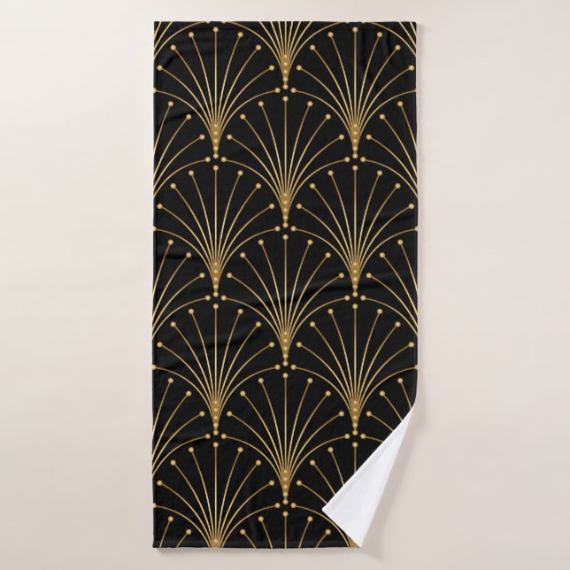 Patrón dorado y negro. Lujo (Toalla de baño)