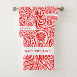 Patrón elegante de paisajes rojos y blancos