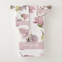 Patrón elegante de pincel monograma femenino rosa