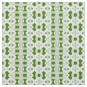Patrón elegante de tela geométrica blanca y verde
