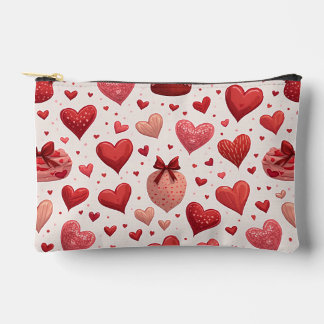 Patrón en forma de corazón pequeñas bolsas cosméti