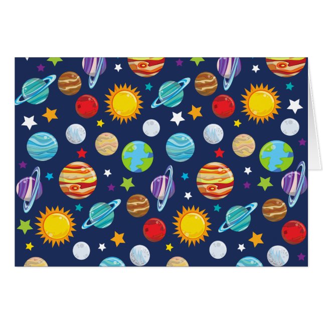 Patrón espacial, planetas, estrellas, cosmos, gala (Anverso (Horizontal))