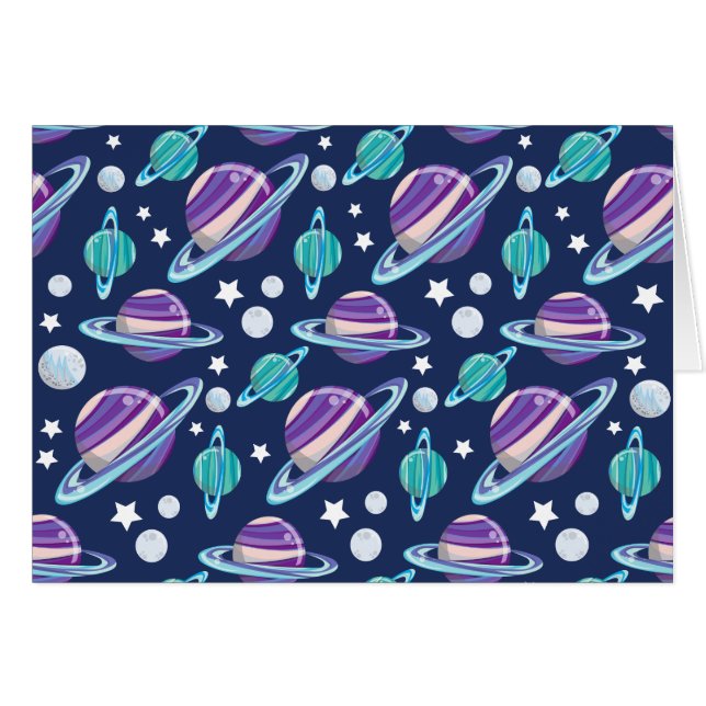 Patrón espacial, planetas, estrellas, galaxia, cos (Anverso (Horizontal))