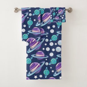 Patrón espacial, planetas, estrellas, galaxia, cos