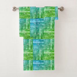 Patrón estelar de mariscos de deriva azul verde