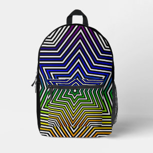 Patrón Estrella de arco iris en toda la mochila de