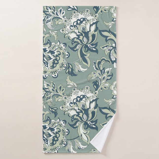 patrón étnico floral sin fisuras. batik folclórico (Toalla de baño)