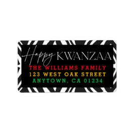 Patrón feliz de Kwanzaa | Etiqueta de dirección de