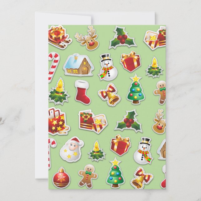Patrón festivo de los stickers de Navidad (Anverso)