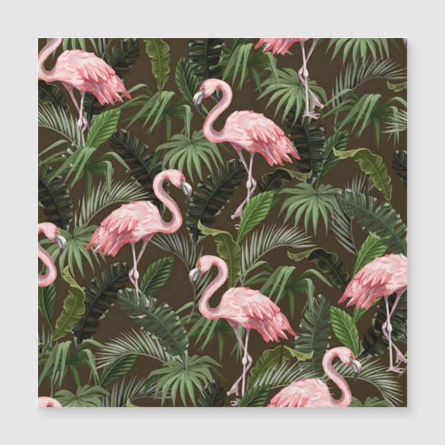 Patrón Flamingo Tropical: Hojas Vintage (Anverso)