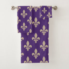 Patrón Fleur de Lis, crema francesa real en morado