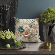 Patrón floral 2 Cojín decorativo