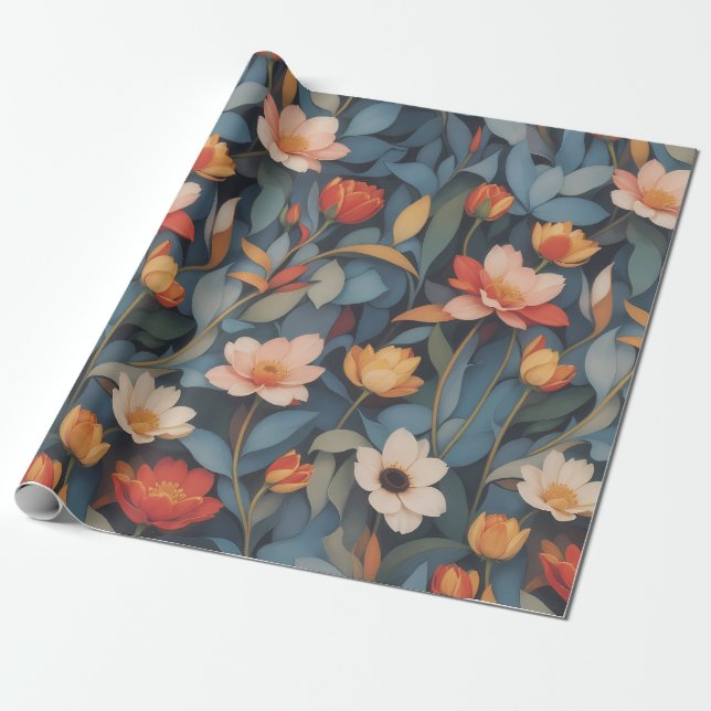 Patrón floral 4 | Papel de envolver (Desenrollado)