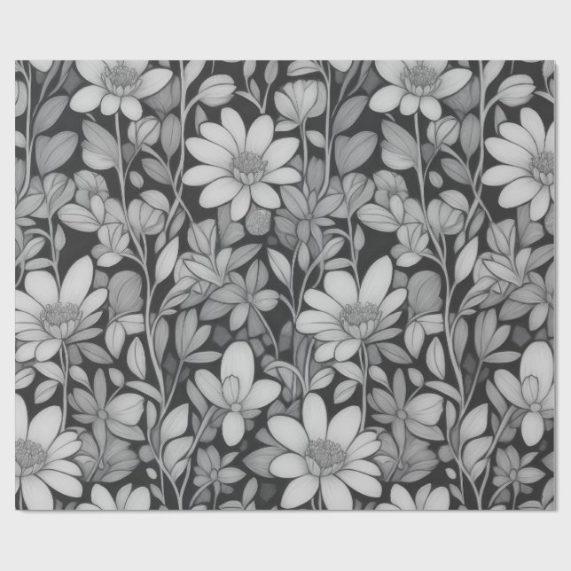 Patrón floral 7 Mono | Papel de envolver (Superficie plana)