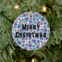 Patrón floral abstracto - Adorno de cerámica