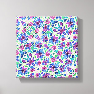 Patrón floral abstracto - Impresión en lienzo esti
