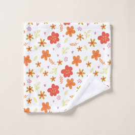 Patrón Floral Adorable – Flores Retro Cálidas sobr