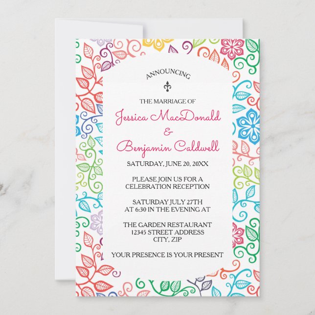 Patrón Floral - Anuncio de Boda (Anverso)