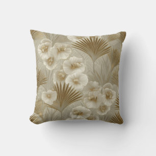 Patrón floral Art Deco 2 Cojín decorativo