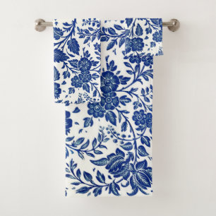 Patrón floral azul