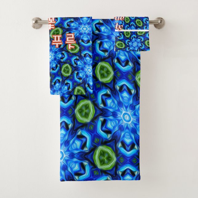 Patrón floral azul abstracto (In situ)