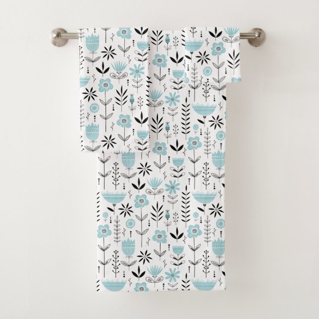 Patrón floral azul escandinavo (In situ)