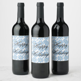 Patrón floral azul - Etiquetas de vino personaliza