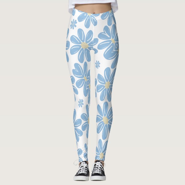 Patrón floral azul - Leggings (Anverso)