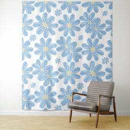 Patrón Floral Azul - Tapiz