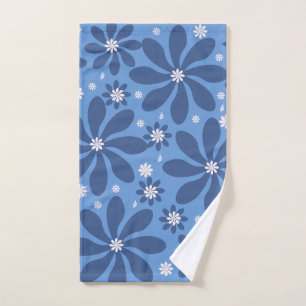 Patrón floral azul - Tela de lavado de acceso eleg
