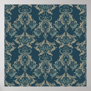 Patrón floral barroco. decoración floral clásica.