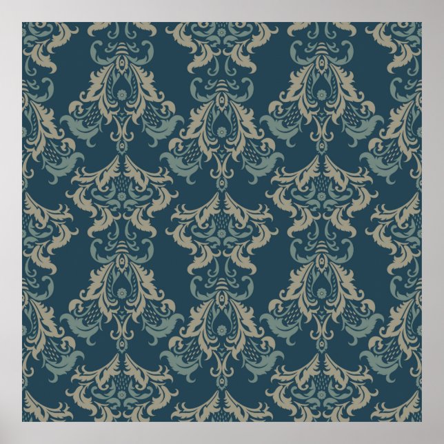 Patrón floral barroco. decoración floral clásica.  (Frente)