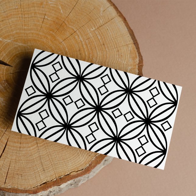 Patrón floral blanco geométrico (Geometric Black White Floral Pattern)