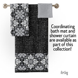 Patrón floral blanco negro ecléctico moderno