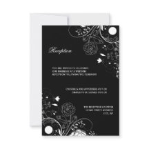 Patrón floral blanco/negro - Invitación a la recep