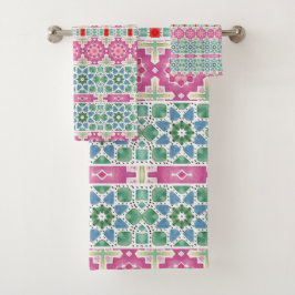 patrón floral bohemio diseño de mosaico de acuarel