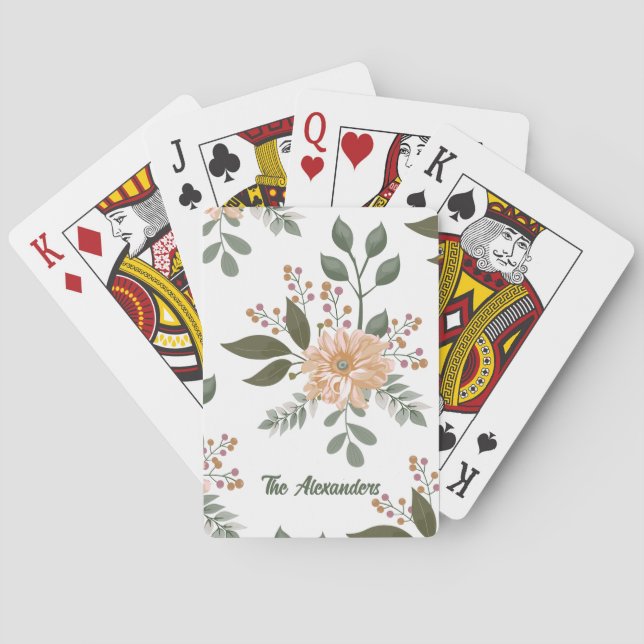 Patrón Floral - Cartas de Juego Personalizadas (Reverso)