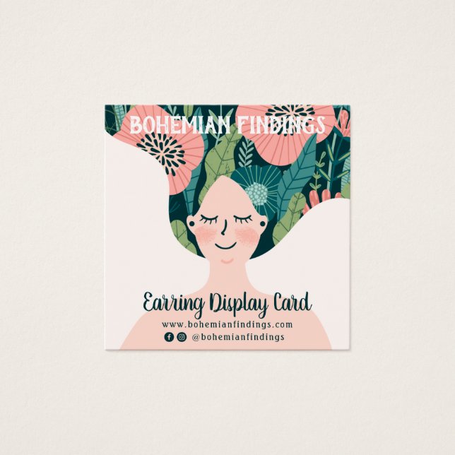 Patrón floral colorido de ilustracion boho (Anverso)