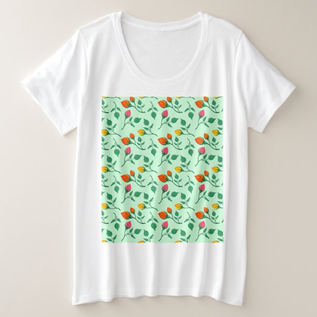 Patrón floral con flores subió de color (Anverso del diseño)