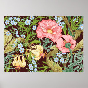 Patrón floral continuo, fondo con En arte no