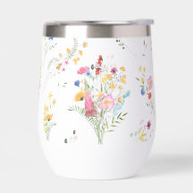 Patrón floral de acuarela de flores silvestres